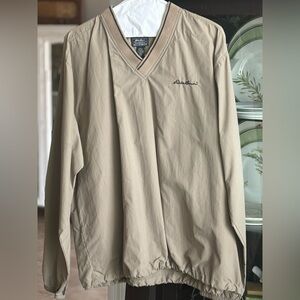 Eddie Bauer Taupe V-Neck Windbreaker. Men’s XLT Neutral | Classic | EUC